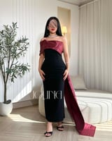 فستان اسود بشال