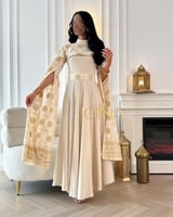 جلابيه مطرزة ذهبي