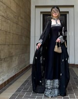 جلابية سوداء بتطريز قطعتين