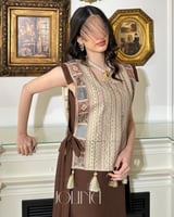 جلابية قطعتين لون بني