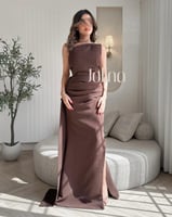 فستان طويل بلون شوكولت