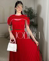 فستان احمر قطعتين