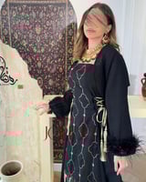 جلابية بلون اسود قطعتين