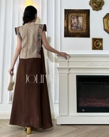 جلابية قطعتين لون بني