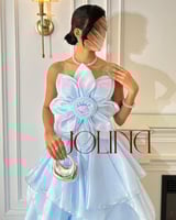 فستان سماوي قطعتين سهرة