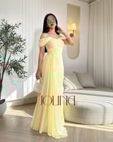 فستان اصفر فاتح