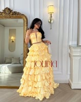 فستان سهرة اصفر فاتح