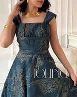 فستان زيتي ميدي