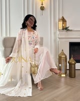 جلابية قطعتين ابيض