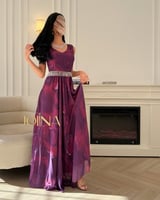 فستان قطعتين ناعم بنفسجي