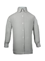 بلوزة بنات رمادي مقلم رفيع