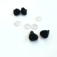 انف دمى مخمل اسود مقاس 15 ملم