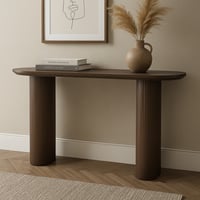 طاولة كونسول باللون البني بتصميم بسيط وعصري، مثالي...