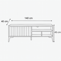 طاولة تلفزيون بطول 140 سم، تصميم خشبي عصري بواجهة...