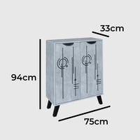 خزانة أحذية بابين خشب ماليزي - رمادي