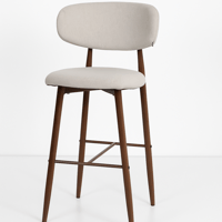 كرسي مرتفع بتصميم أنيق وتنجيد قماشي ناعم مع أرجل م...