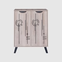 خزانة أحذية بابين خشب ماليزي - بيج