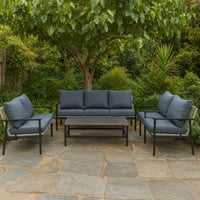 طقم جلسة خارجية عصري 7 اشخاص بتصميم معدني متين مع...