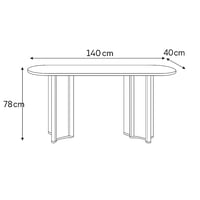 كونسول رخامي أبيض بأرجل سوداء ولمسة عصرية فاخرة.