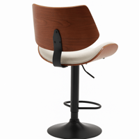 كرسي بارت ابيض بتصميم مبطّن وقاعدة معدنية قابلة لل...