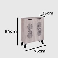 خزانة أحذية خشبية 4 مستويات , بابين لون بيج – صناع...