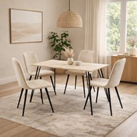 طاولة طعام أنيقة بتصميم عصري مع 4 كراسي مريحة، سطح...