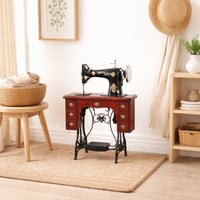 ماكينة خياطة كلاسيكية مع أدراج تخزين عملية