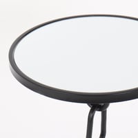 طاولة خدمة معدن أسود - سطح زجاجي - حلقات متصلة