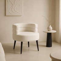 كرسي بوكليه مفرد - لون أبيض