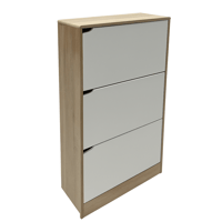 خزانة أحذية أنيقة بثلاثة أدراج، بتصميم خشبي بسيط ي...