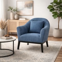 كرسي عصري لون كحلي بإطار معدني ومقعد مبطّن يجمع ال...