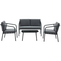 طقم جلوس خارجي عصري 4 اشخاص بوسائد رمادية وهيكل مع...