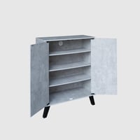 خزانة أحذية بابين خشب ماليزي - رمادي