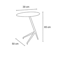 طاولة جانبية بتصميم عصري بسيط بسطح بيضاوي وقاعدة م...