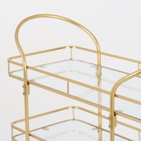 عربة تقديم كلاسيكية مستطيلة بثلاثة أدوار