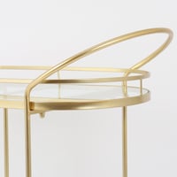 عربه تقديم دورين زجاج بقواعد معدن