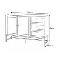 كونسول خشبي اسود بتصميم عصري وأدراج متعددة، مثالي...