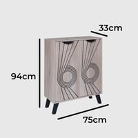 خزانة أحذية خشب ماليزي – 4 أدوار ببابين – لون بيج...