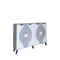 خزانة أحذية 4 أبواب خشب ماليزي 160 سم - رمادي وابي...