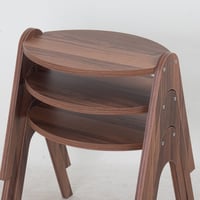 طقم طاولات بيضاوية السطح خشبي بني