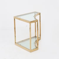 طقم طاولات استيل ذهبي - 5 قطع