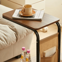 طاولة رولكس - طاولة خدمة بني - مزودة بعجلات