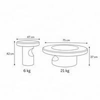 طقم طاولات لونا كيرف بتصميم عصري منحوت يجمع بين دف...