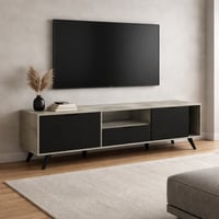 طاولة تلفزيون مستطيلة بقاعدة ثابتة 179 سم , رفوف و...