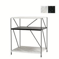 طاولة جانبية مودرن - أسود ورمادي رخامي