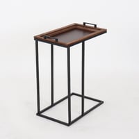 طاولة خدمة - سطح متحرك للتقديم - لون بني