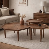 طقم طاولات بتصميم هندسي مميز مستوحى من الأشكال الس...