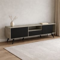 طاولة تلفزيون مستطيلة بقاعدة ثابتة 179 سم , رفوف و...