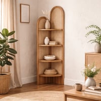 أرفف زاوية أنيقة بتصميم من الخشب الطبيعي مع لمسات...