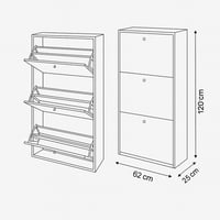 خزانة أحذية أنيقة بلون خشبي، بثلاثة أدراج عملية لت...